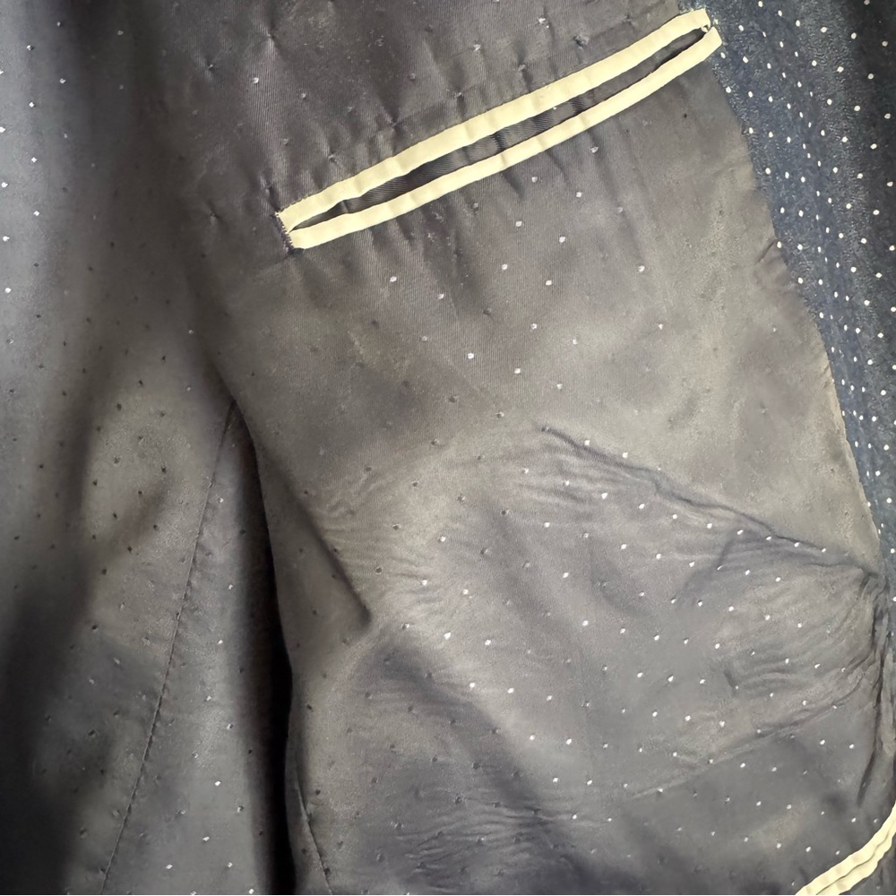 Tommy Hilfiger Navy Polka Dot Sport Coat – Size L48 - $18 - Picture 5 of 13